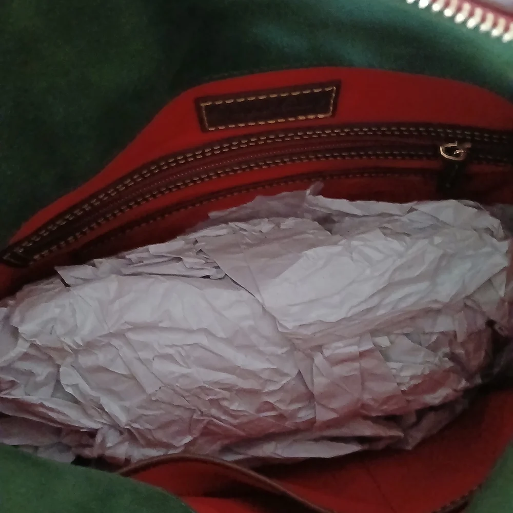 Dooney & Bourke Florentine Leather Hobo with Red Trim - Picture 5 of 7